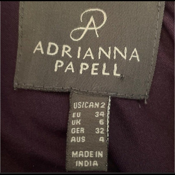 Adrianna Papell Eggplant Strappy Beaded Art Deco Mini Dress Size 2 missing beads - Picture 3 of 3